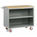 Little Giant Mobile Bench Cabinets, 36"W, Center Shelf, 1-3/4" Butcher Block MJ3-2436-FL